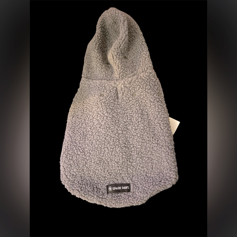 Spark Paws Gray Fleece Sherpa Hoodie Jacket Size (small breed) Large